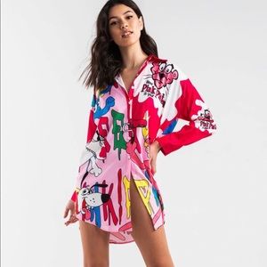 Akira pink panther dress shirt